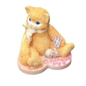 Enesco ITTY BITTY KITTY Mini Figurine I LOVE MY KITTY 1995 155527 Vintage
